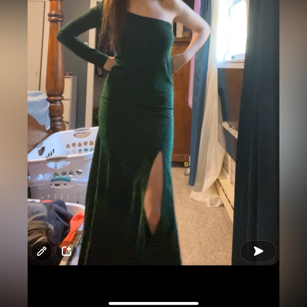 prom dress sparkly green